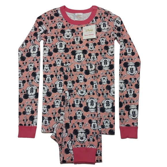 Hanna Andersson + Disney Minnie Mouse print long johns pajama set - Picture 1 of 11